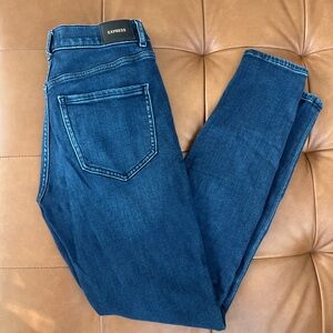 Express Skinny High Rise Dark Wash Jeans 6L